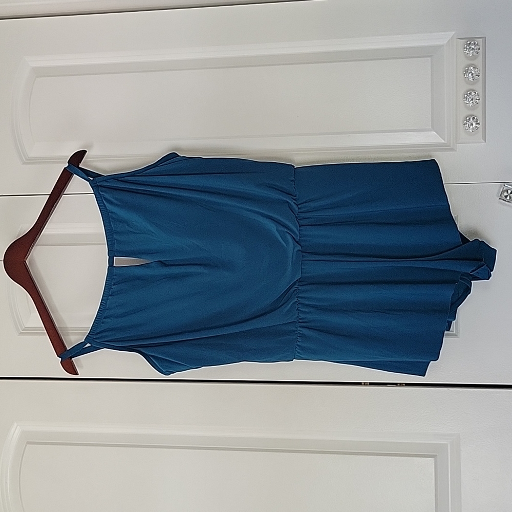 Aqua Green High-Neck Swim Romper with Pockets Size XL
